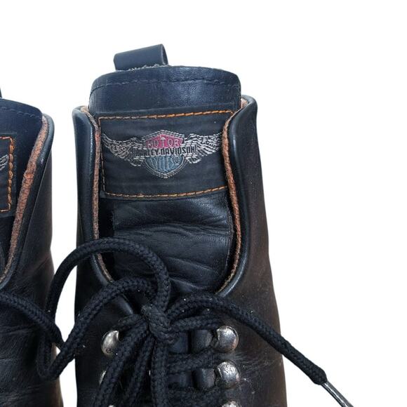 Harley Davidson Black Leather Motorcycle Boots Sz 10.5 main image 7